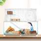 OIIBO 3 Tiers Large Hamster Cages, Glass Hamster Cage Habitat with Openable Wire Topper, Gerbil Cage with Two Ladders Ramps and Removeable Waterproof PVC Tray, Easy to Clean