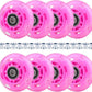 8pcs Inline Skate Wheels Led Light-Up Wheels 64/70/72/76/80mm w/Bushings 85-88A for Kids and Youth Beginners Children's Inline Skates Indoor/Outdoor Use (Pink, 64mm)