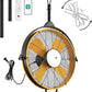 Orison 24.8'' Waterproof Outdoor Ceiling Fan, 6 Speed Ceiling Mounted Plug-In Cord Garage Fan with Remote&APP, 360-degree Manual Vertical Rotation, Hook hanging for Gazebo, Patio, Pergola (Yellow)