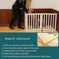ZJSF Freestanding Indoor Dog Gate for House Foldable Wood White Puppy Gate for Doorways Pet Gate for Stairs Extra Wide Pet Fence 24" Height 3 Panels