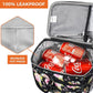opux Lunch Bag Women Insulated, Adult Lunch Box Cooler, Flower Lunch Box, Dual Compartment Lunchbox for Work, Leakproof Double Decker Lunch Bag, Soft Lunch Pail Tote Girls Kids School, Floral Black