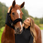 Equinavia Valkyrie Soft Ultra Fleece Padded Adjustable Breakaway Horse Halter - Black/Black - Warmblood