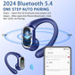 Wireless Earbuds, 2025 Bluetooth 5.4 Headphones Sport, Bluetooth Earbuds with ENC Noise Canceling Mic, 50H Stereo Wireless Headphones IP7 Waterproof with Earhooks, Dual LED Display for Workout/Running