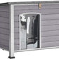 Aivituvin Dog House Outdoor Indoor Weatherproof Dog House for Small & Medium & Large Dogs with Unique All-Around Iron Frame＆Raised Feet（Grey）