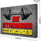 Gym Quotes Wall Art,Inspirational Workout Wall Decor,Be Stronger Than Your Excuses Canvas Wall Art for Home Gym Exercise Fitness Room