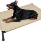 Veehoo Heavy Duty Elevated Dog Bed - Raised Dog Cot with Washable & Breathable Teslin Mesh, Non-Slip Silicon Feet, Cooling for Indoor or Outdoor, 47" x 29", Beige Coffee