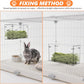 Acrylic Rabbit Hay Feeder with Lid, Transparent Hanging Food Dispenser Hay Feeder for Bunny Rabbits Guinea Pig Cage Chinchillas Hamsters Small Pets and Animals（Small