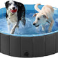 Yaheetech Dog Pet Bath Pool Foldable Hard Plastic Doggie Duck Swimming Pool Collapsible PVC Outdoor Bathing Tub Dog Pools for Large Small Dogs-47 x 11.8 inch,L,Black