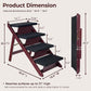 BRIKY Wooden Dog Stairs/Steps - Foldable 4 Steps Dog Steps for High Bed Couch Cars, Non-Slip Pet Stairs for Small Large Medium Dogs and Cats, No Assembly Required