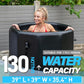 Inflatable Ice Bath Tub for Athletes - Cold Plunge Tub Compatible Water Chiller, Insulated Lid, EVA Groundsheet, Backpack, 130 Gallon, 39" L x 39" W x 35.4" H
