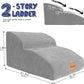 Topmart High Density Extended Foam Dog Ramp&Steps 2 Tiers,11.8" High,Non-Slip Dog Stairs,Soft Foam Pet Ladder with Waterproof Cover,Best for Injured,Older Cats,Pets with Joint Pain