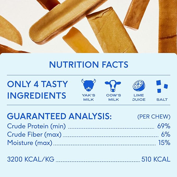 Native Pet Yak Cheese Himalayan Dog Chews XLarge - Long Lasting Dental Sticks for Extra Large Breeds – 100% All Natural Himalayan Yak Chews – Cheese Bone for Aggressive Chewers - 10 Per Pack