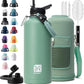 Insulated Water Bottle | Thickened Stainless Steel for Gym and Hiking with Straw, Carrier Bag, Handle Strap | BPA-Free 87 oz