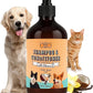POM Pets 2-in-1 Organic Dog Shampoo & Conditioner – Itchy Skin Relief, Dog Deshedding, Detangles Fur, Cat Shampoo, Paw Cleaner for Dogs, Natural Coat Defense Formula