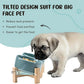 SPUNKYJUNKY 15° Slanted Ceramic Dog and Cat Bowl with Wooden Stand, Tilted Bulldog Food and Water Bowl No Slip Non-Spill for Cats Medium Dogs Big Face Pets 13.5 OZ (1.7 Cups, Light Green × 2)