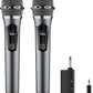 Wireless Microphone,Professional Dual Handheld Cordless Dynamic Mic System with Rechargeable Receiver,Karaoke Microphone Set for Singing, Karaoke, Wedding, DJ, Party, Speech,Church,Class Use,PA System