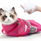 Cinf Cat Bathing Bag, Breathable Mesh Anti Scratch Adjustable Cat Grooming Bag for Nail Trimming, Bathing Soft Cat Washing Bag(Pink) M