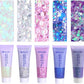 Face Body Glitter, Hair Glitter Sparkles Chunky Face Glitter Gel for Girls Makeup Singer Concerts Mermaid Festival Sequins Face Paint (White+Silver+Pink+Blue+Purple)