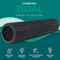 Oceanfoam Tidal Roller - Charcoal - Muscle Massage Foam Roller for Back Pain & Stretching - Firm and Ergonomic Wide Wave Textured - Yoga, Athletics, & Wellness - Full Size, 20" x 5"