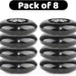 8pcs Inline Skate Wheels Led Light-Up Wheels 64/70/72/76/80mm w/Bushings 85-88A for Kids and Youth Beginners Children's Inline Skates Indoor/Outdoor Use (Black, 72mm)