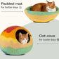 MEOWFIA Cat Cave – Premium Felt Cat Bed for Indoor Cats, Handmade 100% Merino Wool (Medium, Tucson Sunset)