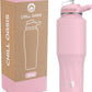 Chill Oasis Water Bottle | Compatible With Popular Flavor Cartridges | BPA Free, Leak Proof, Double-Walled Vacuum Insulated Stainless Steel, and Dishwasher Safe | Cold for 24 Hours (Pink, 32oz)