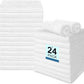 24 Pack Hand Towels Set - Highly Absorbent and Quick Drying Microfiber Gym Towels, Premium Wash Cloths for Bathroom, Salon, Gym, Shower, Hotel, and Spa - 16x27 inch (White)