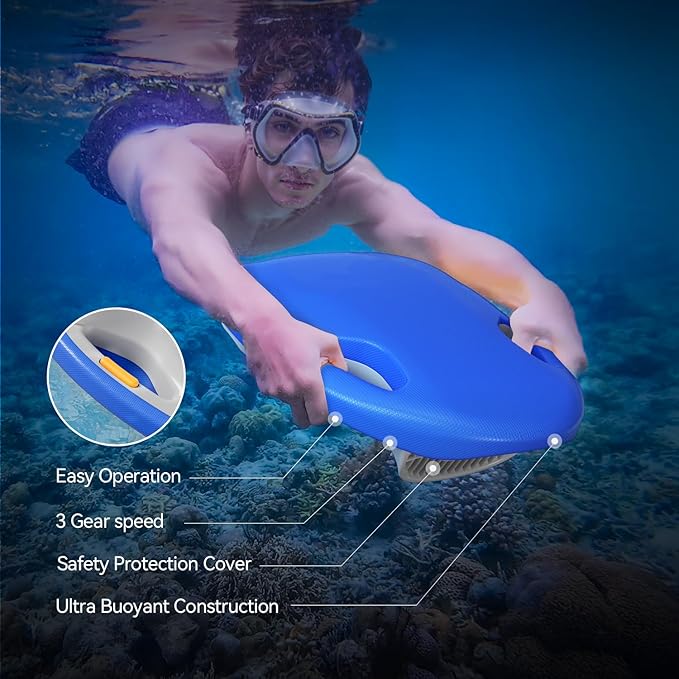 Asiwo Swimming Kickboard Electirc, Swim Training Kickboard 3 Speed Water Sports Swimming Pool Board for Adults Kids