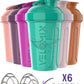 '-6 PACK- 20 OZ Protein Shaker Bottles for Protein Mixes, Shaker Cups for Protein Shakes, Small Shaker Bottle Pack, Shaker Cup, Shakers for protein Shakes (Rose Garden - 6 Pack)