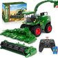 Remote Control Combine Harvester Tractor Toy, 1/24 Scale RC Harvester Toys for Kids with 2 Grian Heads/2 Rechargeable Batteries/Light, Farm Toys for 4 5 6 7 8 9 Year Old Boys Birthday Gift
