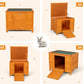 COZIWOW 24inches Wooden Catio Outdoor Cat House Small Animal House，Rabbit Hutch Indoor，Stable Weatherproof Bunny Cage Pet Shelter for Small Cat Dog Rabbit Guinea Pig(Orange)