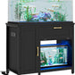 Bestier 40-50 Gallon Fish Tank Stand with Power Outlet&LED Light, 37x18 Heavy-Duty Metal Aquarium Stand with Cabinet&Drawer for Accessories Storage, Suit for Reptile/Turtle Terrarium,660Lbs Capacity