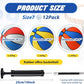 Jerify 12 Pcs 29.5" Official Size 7 Basketballs Bulk Rubber Standard Basketballs with Pump Indoor Outdoor for Training Play