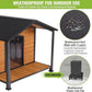 Dog House Outdoor & Indoor Unique All-Around Iron Frame Dog Kennel for Winter with Raised Feet for Small & Medium & Large Dogs,Weatherproof Roof (41.6 “L×41.4”W×34.1“H)