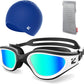 ZIONOR G1 Lite Swim Goggles with Swim Cap Comfortable Anti-fog Swimming Goggles Cap Set for Adult Men Women