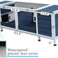 Rabbit Hutch Indoor Leakproof Bunny Cage Fir WoodenOutdoor Bunny House with Wire Floor Leakproof Plastic Tray (Blue)