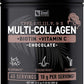 Premium Multi Collagen Peptides Protein Powder (1, 2, 3, 5 & 10) with Vitamin C, Biotin, Hyaluronic Acid, for Hair Skin and Nails - Marine, Bovine, Chicken & Eggshell (Chocolate, 45 Servings)
