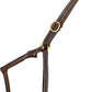 Leaders 3/4" Leather Halter for Horses with Customized Engraved Name Plate Brown Leather with Solid Brass Hardware