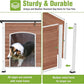 GUTINNEEN Dog House Outdoor Weatherproof with Anti-bite Metal Frame Large Indoor Wooden Dog Kennel for Medium to Large Dogs, 43.3" L × 29.4" W × 33.4" H