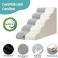 Dog Stairs for High Bed 22.6" H, Small Dog Step for Puppy, Older or Cat, Curved Ramp for Car, Ladder with High Density Foam, Lightweight, Durable, 15.7x33x22.6 inch, 5 Step, White Black