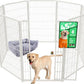 FXW Homeplus Unleashed Indoor Dog Playpen - Stress-Free and Safe Play, Heavy Duty 45 Inch 8 Wire Panels Dog Pen for Large Dogs, White│Patented