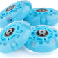 8pcs Inline Skate Wheels Led Light-Up Wheels 64/70/72/76/80mm w/Bushings 85-88A for Kids and Youth Beginners Children's Inline Skates Indoor/Outdoor Use (Blue, 72mm)