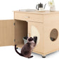 Tangkula Litter Box Enclosure, Hidden Cat Washroom with Drawer, Sisal Scratching Doors, Adjustable Metal Feet, Modern Cat Litter Cabinet Storage Bench, Double Enclosed Litter Box Furniture