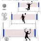 Portable Height Adjustable Badminton Volleyball Tennis Net Set Multi-Purpose Sports Equipment with Poles Stand and Carry Bag for Kids Adult Outdoor Exercise