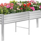 Land Guard Galvanized Raised Garden Bed with Legs, 96×24×32in Raised Garden Beds Outdoor with Drainage Holes, Planter Boxes Outdoor for Backyard, Patio, Balcony, 800lb Capacity, Silver