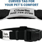 GoTags Personalized Dog Collar with Nameplate, Adjustable Dog Collar with Custom Engraved Slide On Pet ID Tag in Stainless Steel, Silent, No Noise Dog Tag (Light Blue, Large)