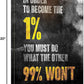 1% Entrepreneur Motivational Canvas Wall Art -Inspirational Office Wall Art Poster Quotes - Canvas Artwork Picture Print Framed for Home Office Bathroom Bedroom Wall Decor-16 x20