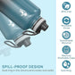 Coolflask Water Bottle 87 oz with Straw, 2/3 Gallon Insulated Stainless Steel Large 3 Lids Big Water Jug for Sports or Office, Non-BPA Keep Cold Up to 48 Hrs or Hot Up to 24 Hrs, Samurai Cyan
