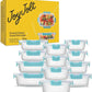 JoyJolt 24pc Borosilicate Glass Storage Containers with Lids | 12 Airtight/Freezer Safe Food Storage Containers for Pantry and Kitchen | Meal Prep Container for Lunch | Glass Tupperware Set