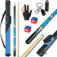 Pool Cue Stick with Hard Case, Maple Billiard Pool Cue Kit, 13mm Multilayer Leather Tip, 58" Professional Pool Cue Set with Gloves, Aerator, Chalk, 19 Oz